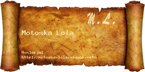 Motoska Lola névjegykártya